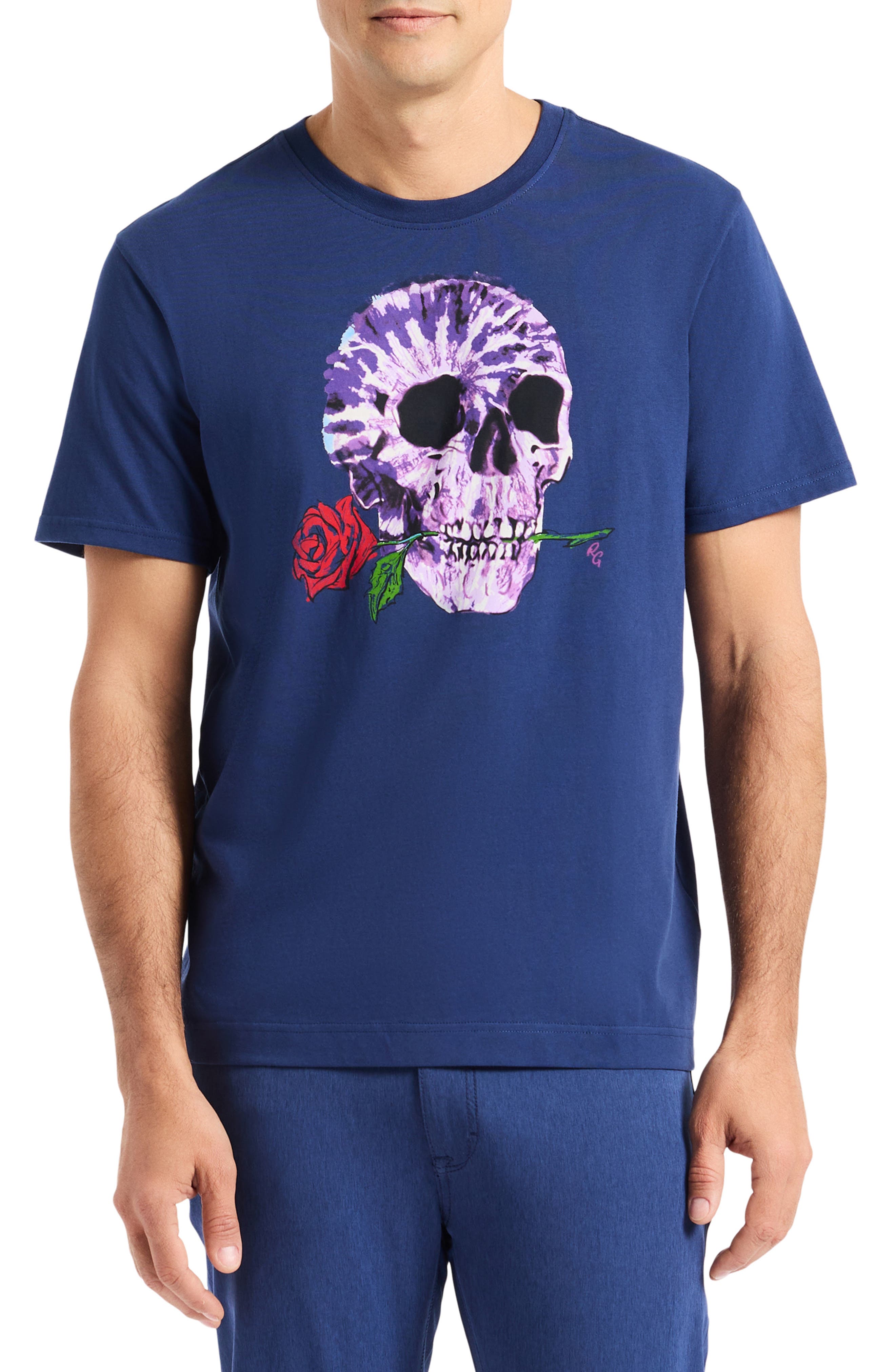 Robert Graham Tie Dye Skull Graphic T-Shirt