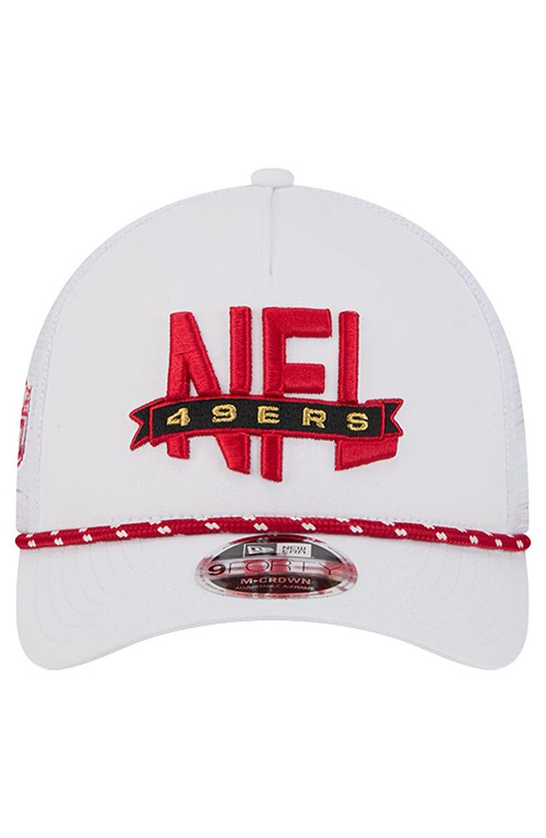 New Era Men's New Era White San Francisco 49ers NFL 9FORTY A-Frame M-Crown Adjustable Trucker Hat, Alternate, color, White