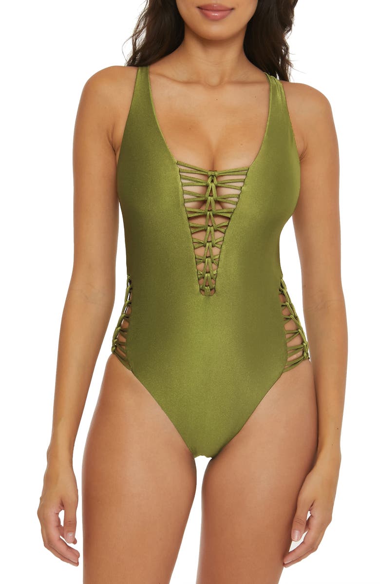 Becca Color Sheen Ladder One-Piece Swimsuit, Main, color, 