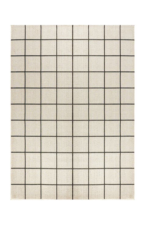 Grid Modern Squares Indoor/Outdoor Area Rug