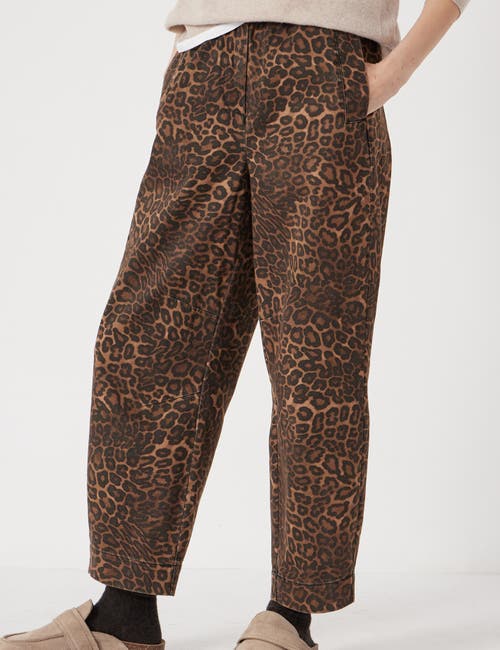 Hush Jack Barrel Leg Pull On Cotton Pants In Brown