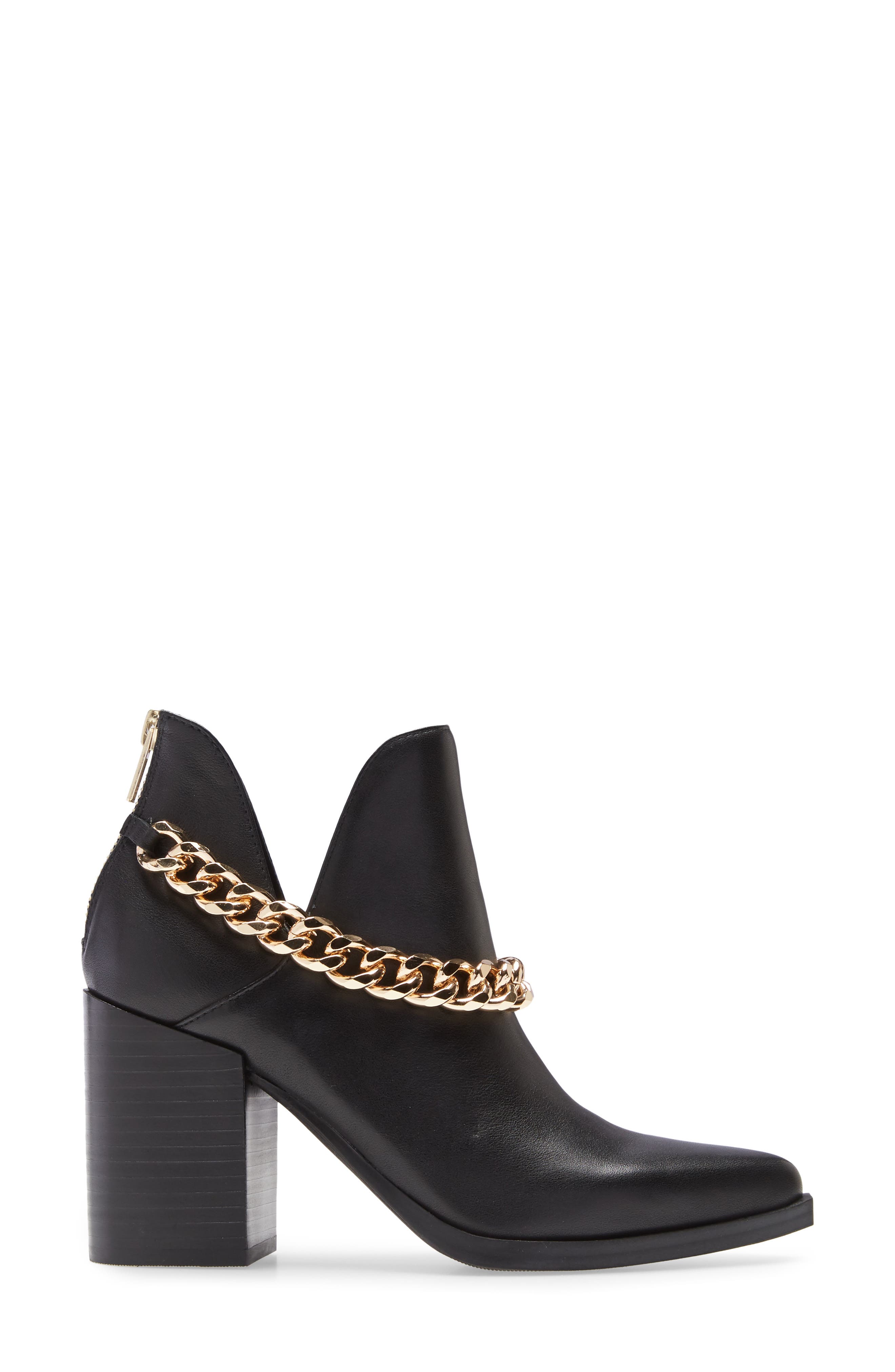 Cedar Chain Bootie, Alternate, color, BLACK LEATHER