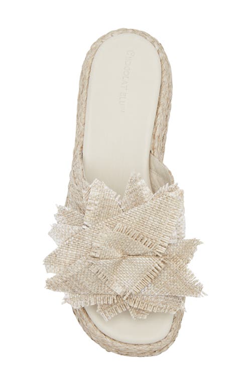 Chocolat Blu Lexie Platform Wedge Slide Sandal In Smoke Raffia