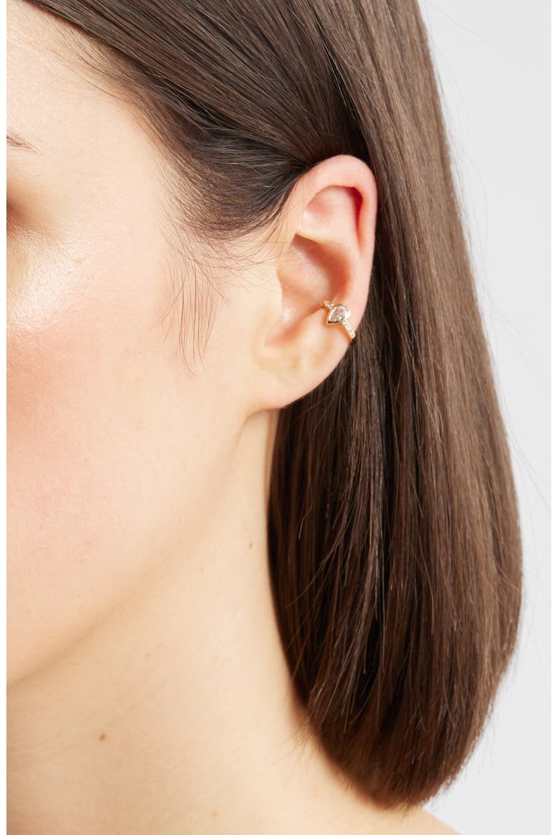 Winona Cubic Zirconia Ear Cuff, Alternate, color, GOLD