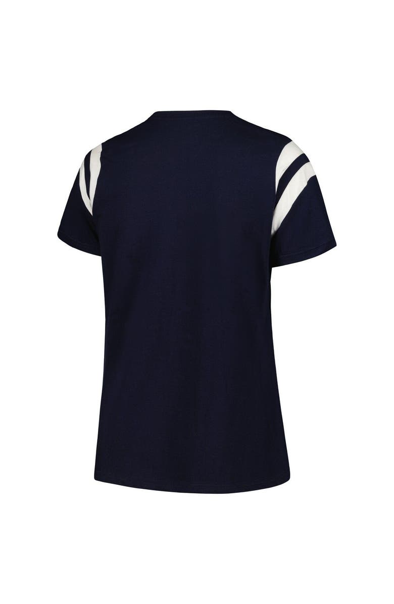 PROFILE Women's Profile Navy Penn State Nittany Lions Plus Size Striped Tailgate Scoop Neck T-Shirt, Alternate, color, 