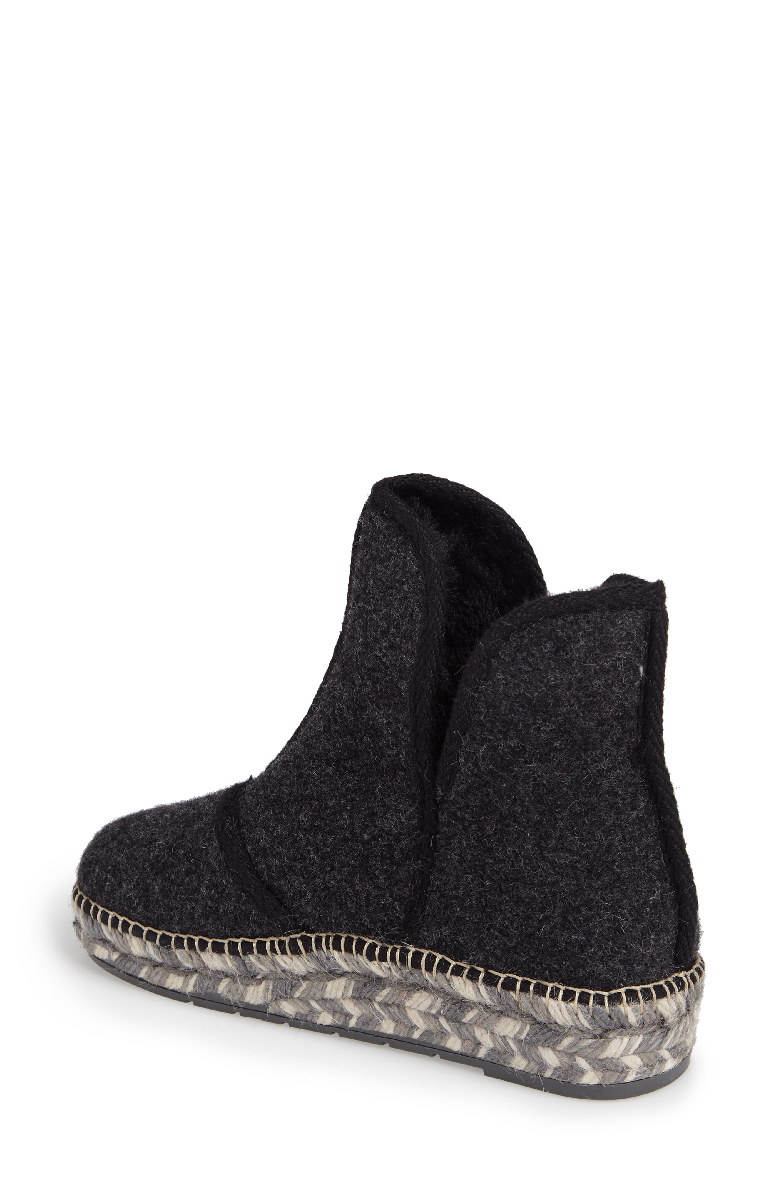 Toni Pons Espadrille Platform Bootie with Faux Fur Lining, Alternate, color, Black Felt