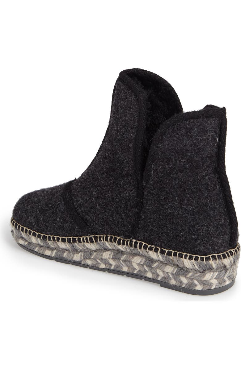 Toni Pons Espadrille Platform Bootie with Faux Fur Lining, Alternate, color, Black Felt