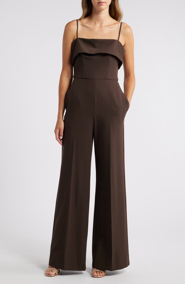 Black Halo Kaivon Folded Neck Sleeveless Jumpsuit, Main, color, 