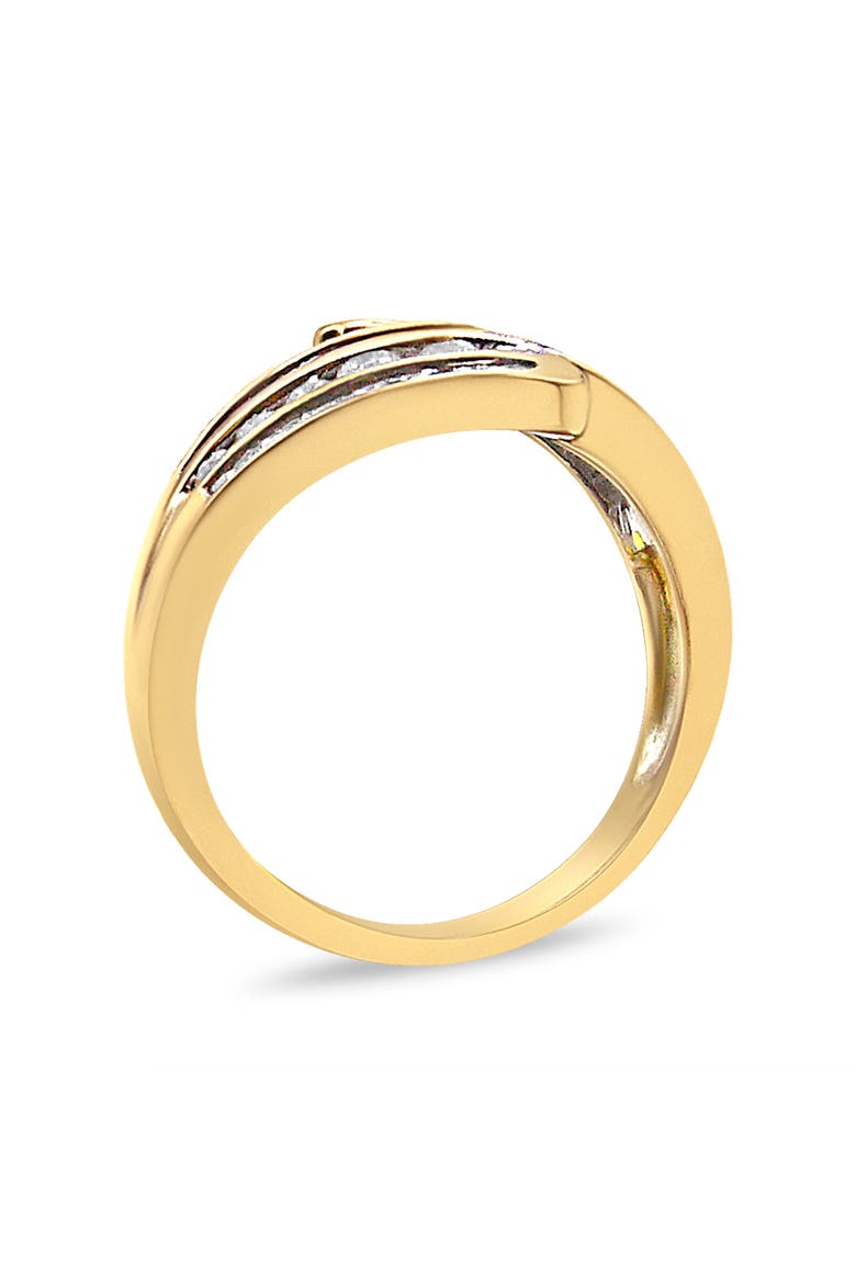 10K Yellow Gold 1 Cttw Diamond Multi Row Bypass Ring Band, Alternate, color, Yellow