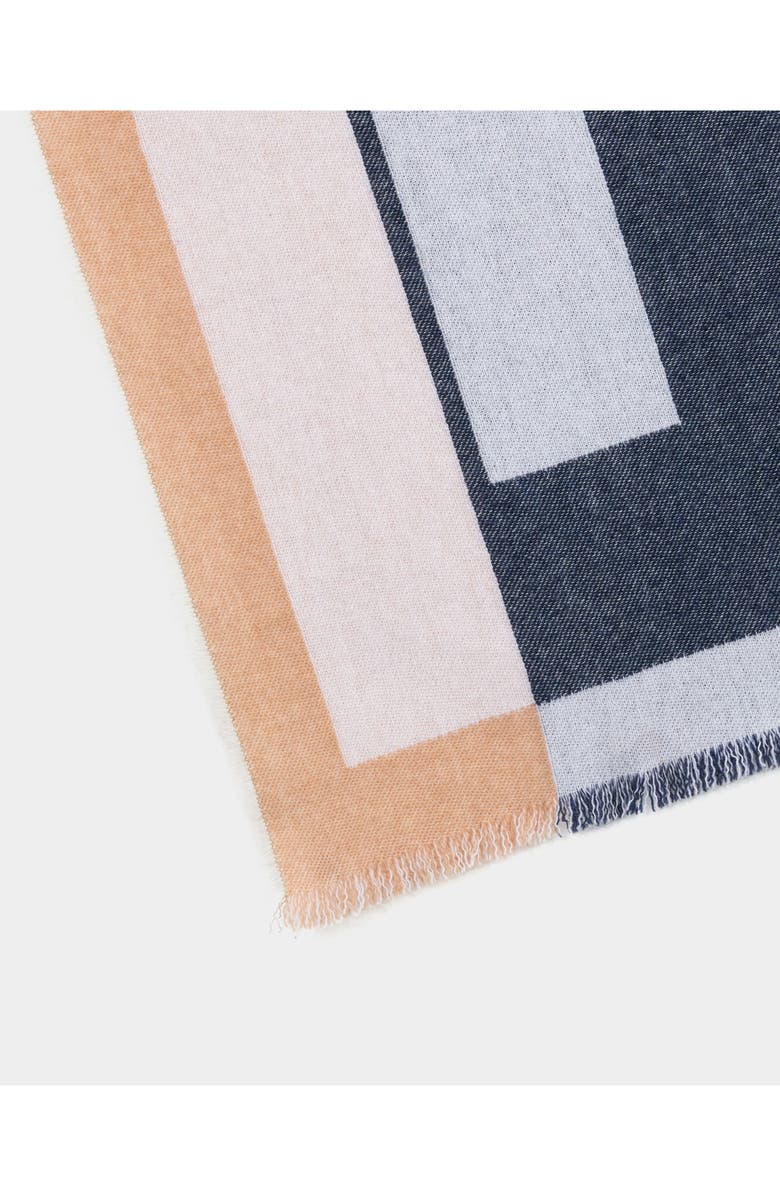 Bally Scarf with a Geometric Bally Logo, Alternate, color, Camel