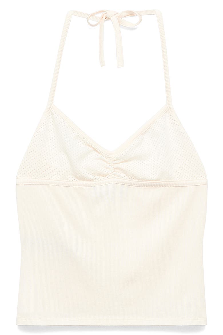 Mesh Bodice Halter Top, Alternate, color, OFF WHITE