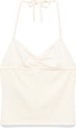 MANGO Mesh Bodice Halter Top