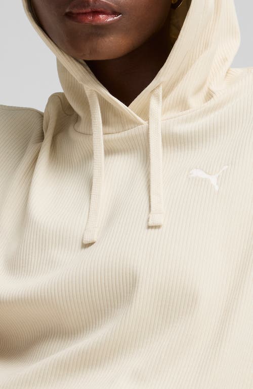 Puma Essential Comfort Rib Hoodie In Alpine Snow