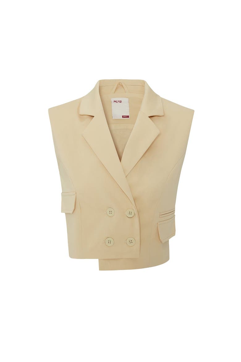 Cotton Woven Crop Vest, Main, color, Chino Green