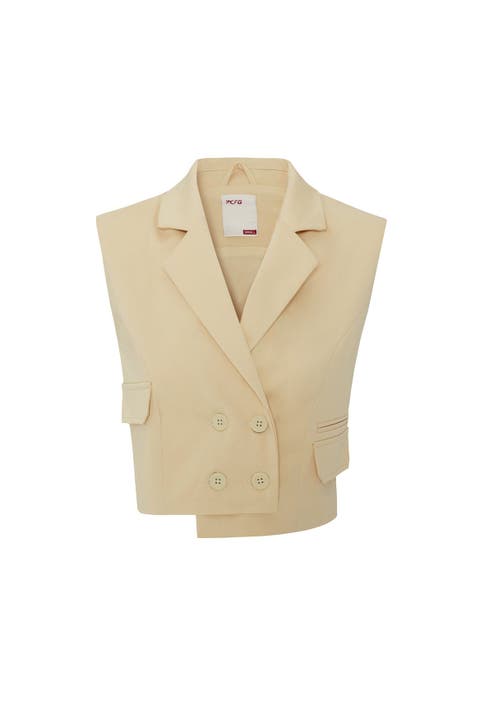 Cotton Woven Crop Vest