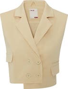 PCFG Cotton Woven Crop Vest  Chino Green