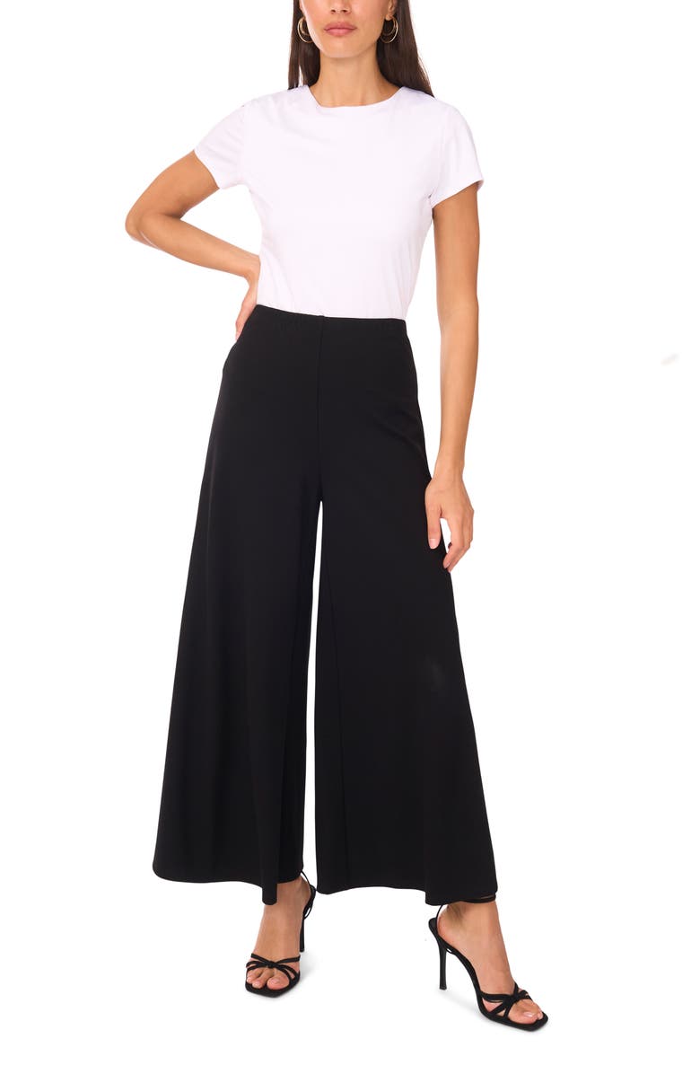 (取寄) ヴィンスカムート レディース プル-オン ワイド レッグ パンツ Vince Camuto women Pull-On Wide Leg Pants Rich Black 1 Vince Camuto Pull-On Wide Leg Ponte Pants | Nordstromrack