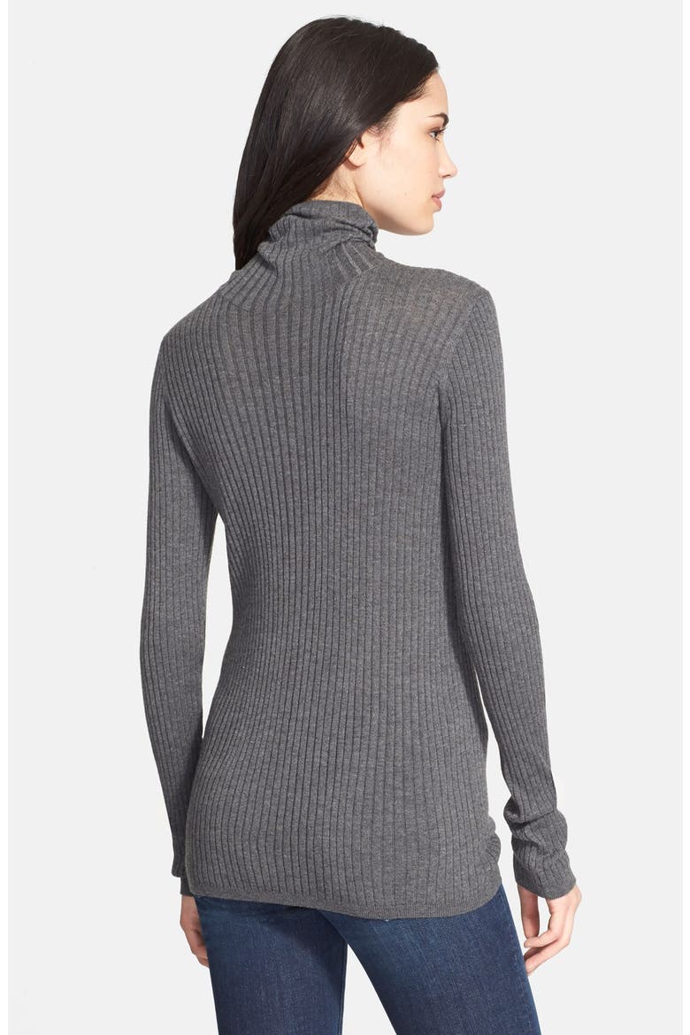 Skinny Rib Turtleneck, Alternate, color, CHARCOAL