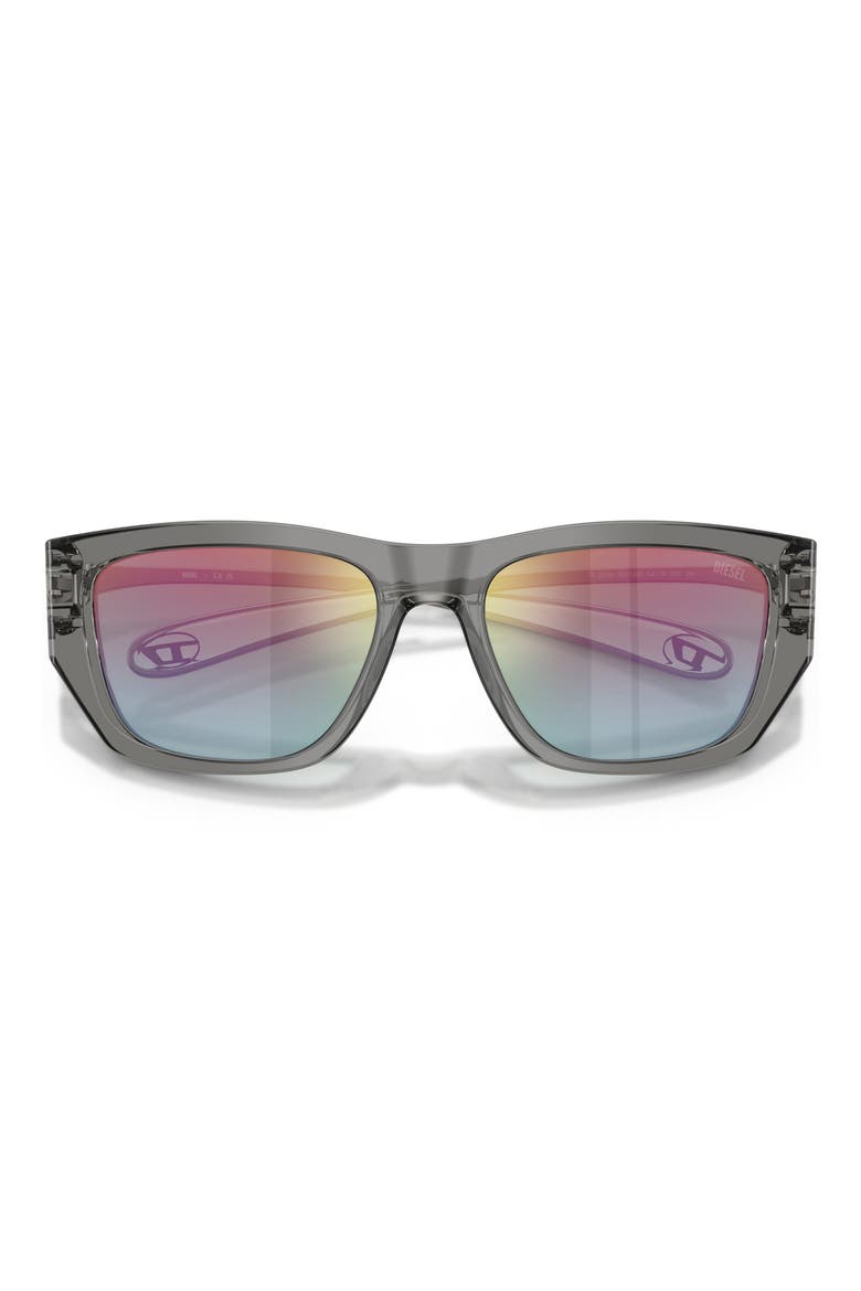 DL2006 54mm Gradient Square Sunglasses, Alternate, color, TRANSPARENT GREY / GREEN