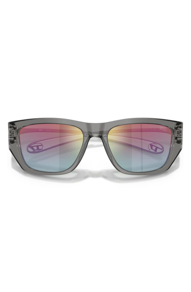 DIESEL<sup>®</sup> DL2006 54mm Gradient Square Sunglasses, Alternate, color, Transparent Grey / Green
