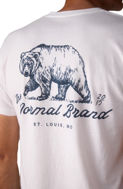 The Normal Brand Illustrated Bear Graphic T-shirt In White