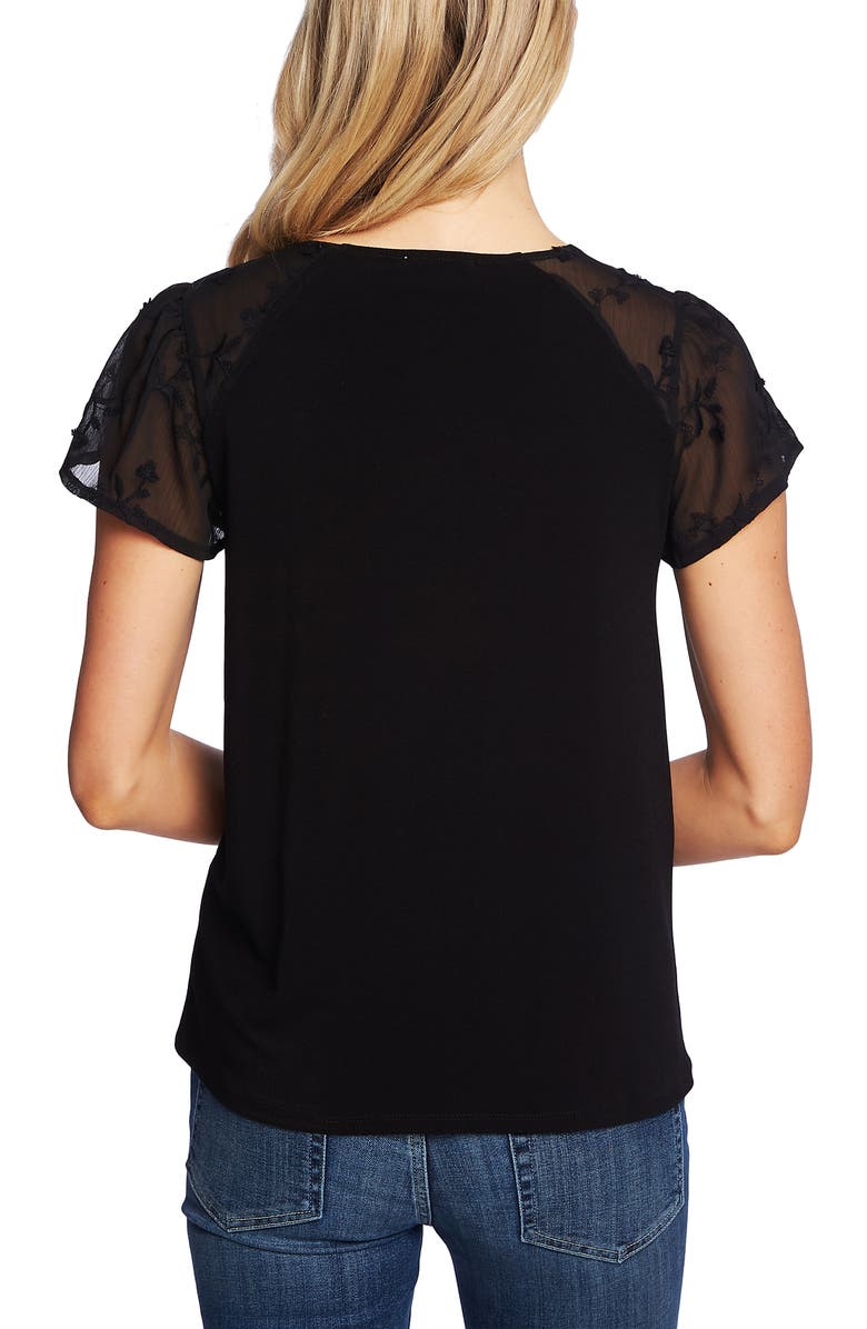 CeCe Flutter Sleeve Crepe Blouse, Alternate, color, 