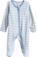 Little Planet Stripe Stretch Organic Cotton Zip Footie