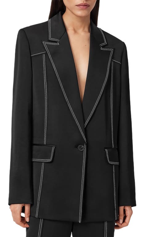 Allsaints Theah Single Breasted Blazer In Black