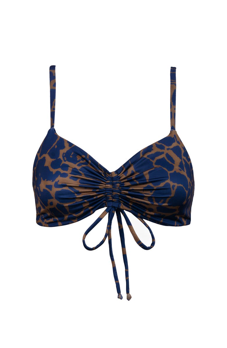 Kitty and Vibe Ruched Tie Bikini Top, Alternate, color, Khai