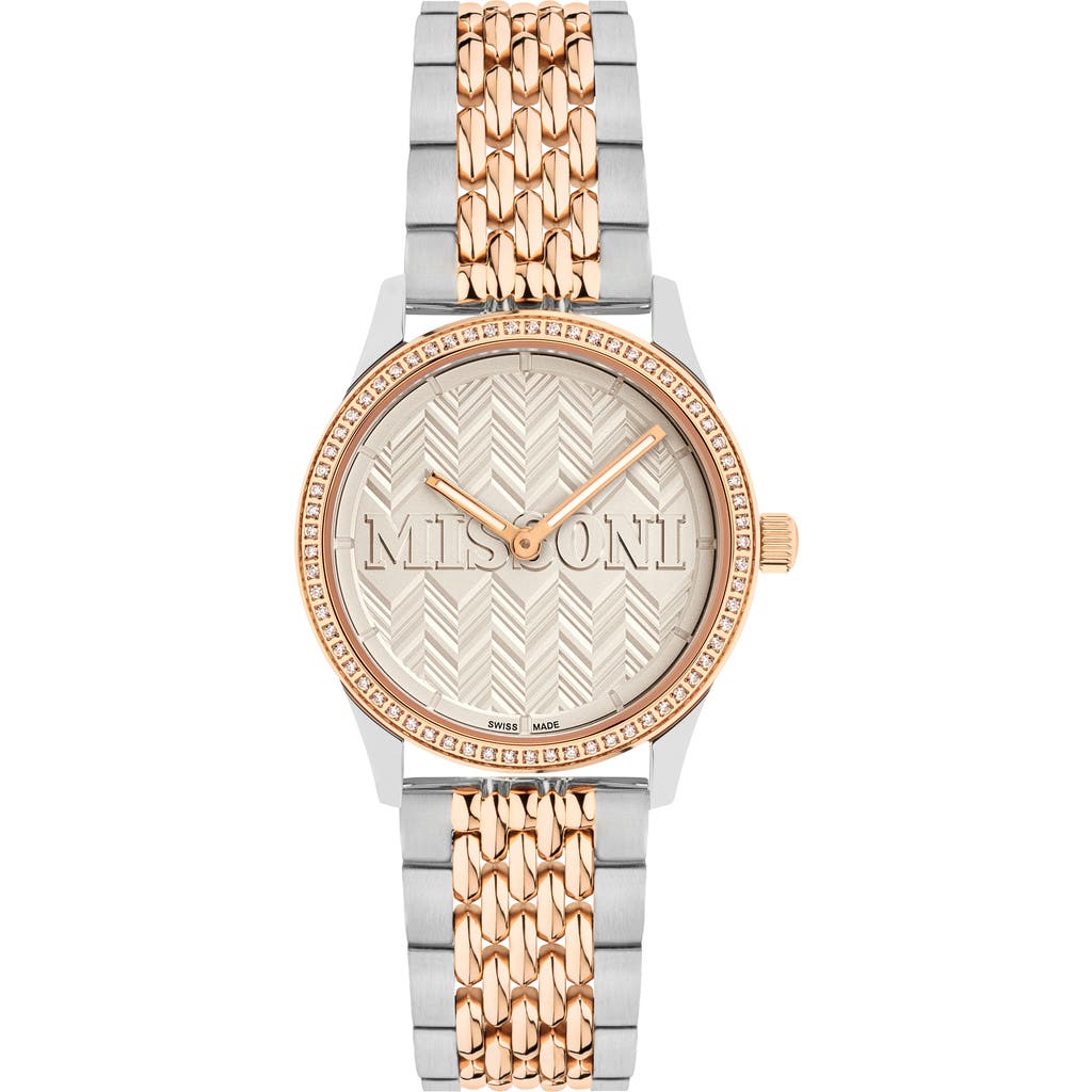 Missoni Women's Zigzag Lover Ip Two Tone Gold Stainless Steel Bracelet Watch In Two Tone