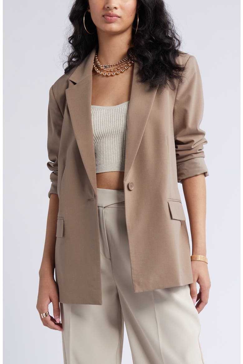Relaxed Fit Blazer, Alternate, color, BROWN CARIBOU