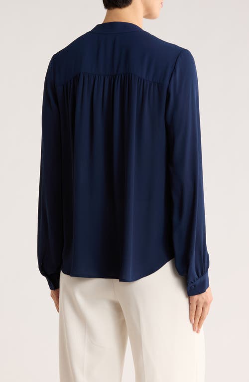 Gemma + Jane Long Sleeve Button-up Shirt In Blue