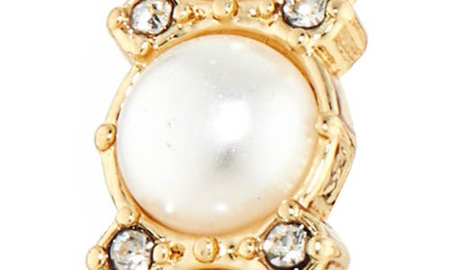 Baublebar Eloise Faux Pearl Hoop Earrings In Gold