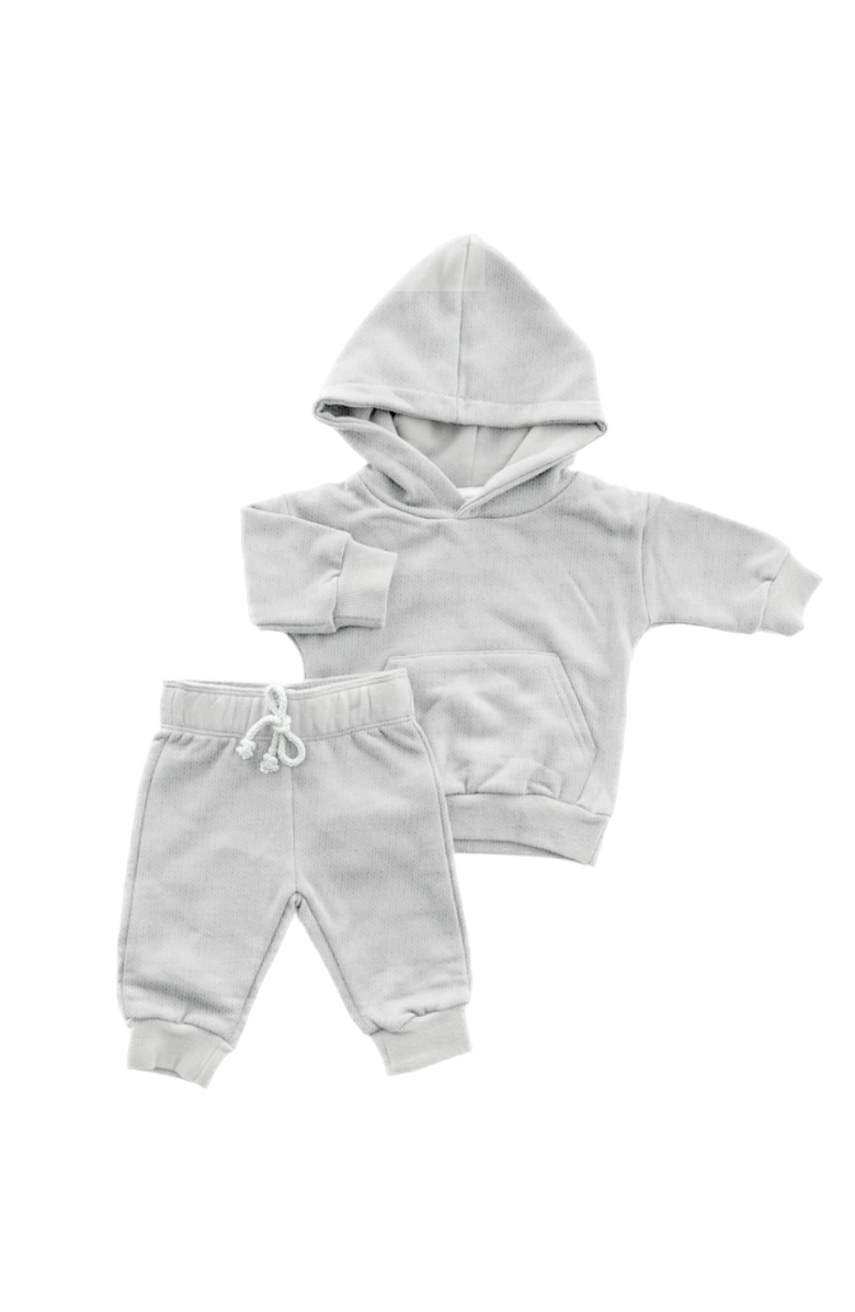 Charlie Lou Baby<sup>®</sup> Organic Cotton Hoodie & Jogger Set | Gray, Main, color, 