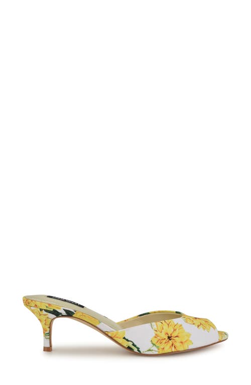 Nine West Luvlie Kitten Heel Slide Sandal In Yellow