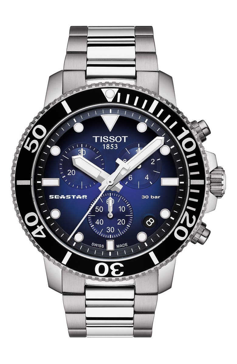 Tissot Seastar 1000 Chronograph Bracelet Watch, 45.5mm, Main, color,
