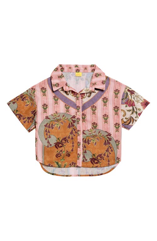 Agua Bendita Kids' Clarabelle Button-up Shirt In Brown