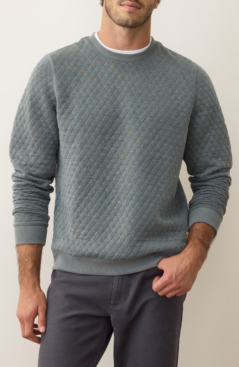 Marine Layer Corbet Diamond Quilted Sweatshirt, Main, color, Dusty Pine