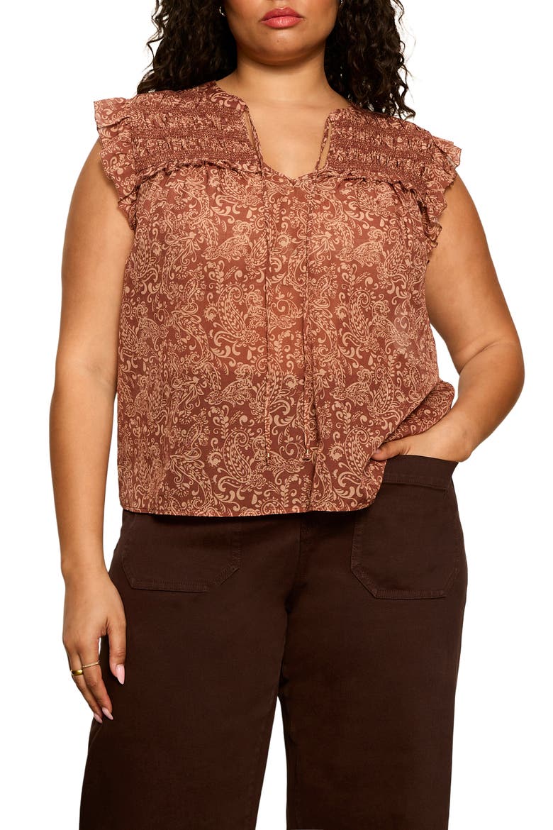 Free Feeling Paisley Top, Main, color, IVORY/ MOSAIC CLAY