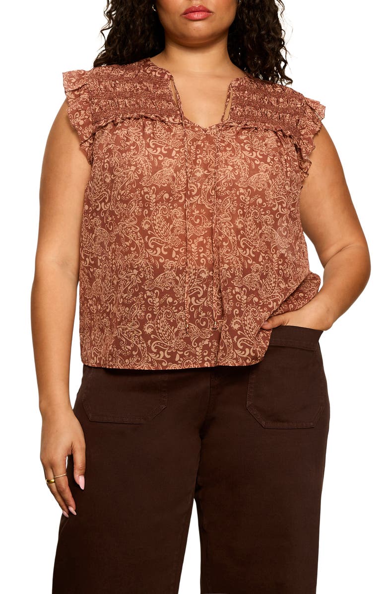 Sanctuary Free Feeling Paisley Top, Main, color, Ivory/ Mosaic Clay