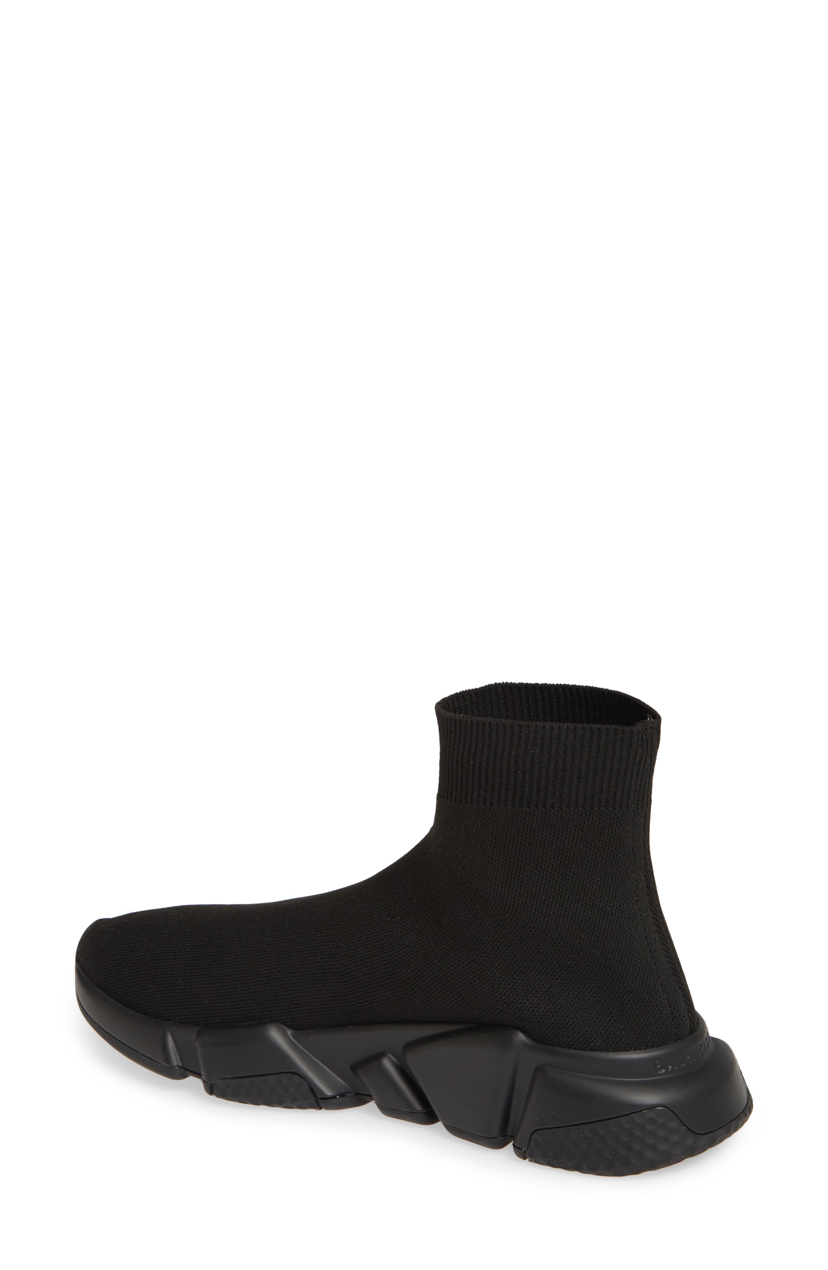 Balenciaga Mid Speed Sock Sneaker, Alternate, color, Black/ Black/ White