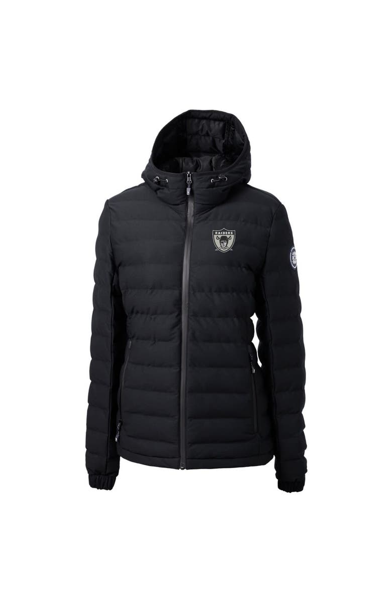 Cutter & Buck Women's Cutter & Buck Black Las Vegas Raiders Throwback Logo Mission Ridge Repreve Puffer Full-Zip Jacket, Alternate, color,