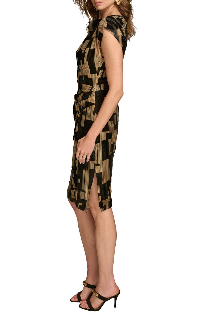 Donna Karan New York Metallic Geo Print Dress, Alternate, color, Black/ Gold Multi