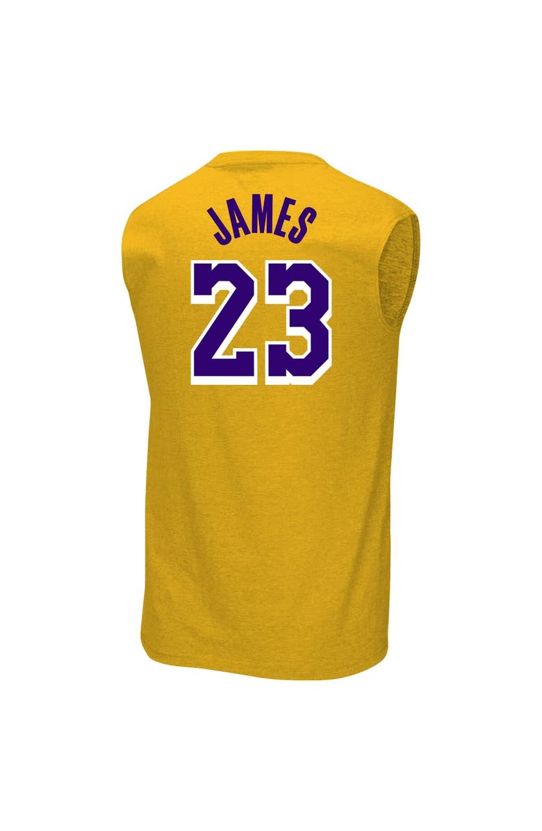 PROFILE Men's Profile LeBron James Gold Los Angeles Lakers Big & Tall Player Muscle Tank, Alternate, color, Gold