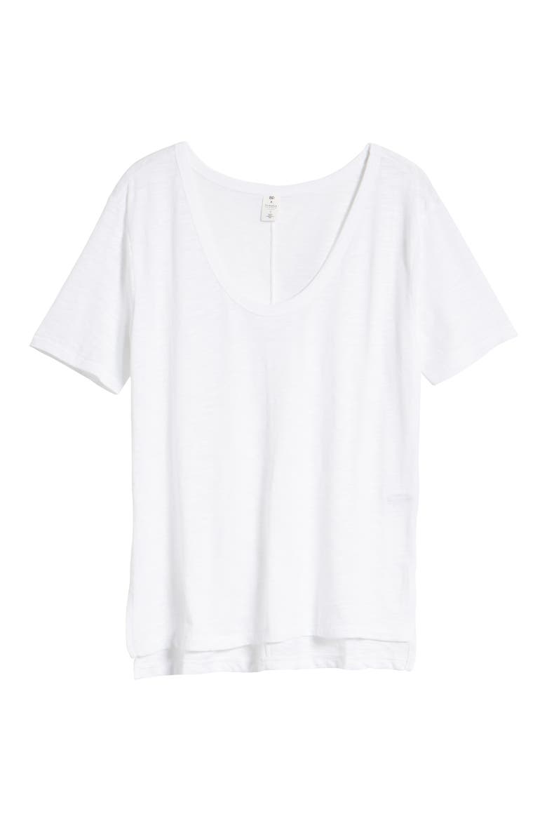 x Claudia Sulewski U-Neck Tee, Alternate, color, WHITE