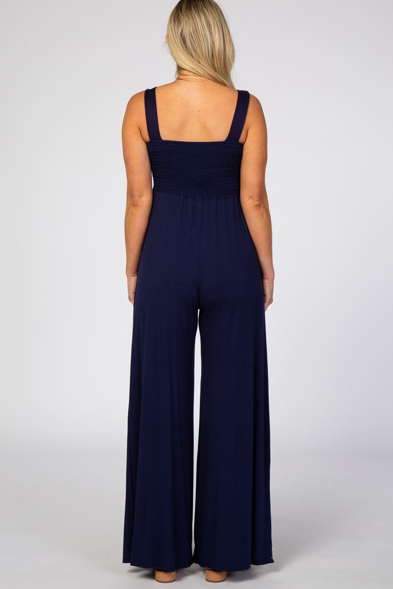 Sleeveless Wide Leg Jumpsuit, Alternate, color, Navy Blue