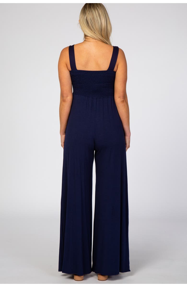 PinkBlush Sleeveless Wide Leg Jumpsuit, Alternate, color, Navy Blue