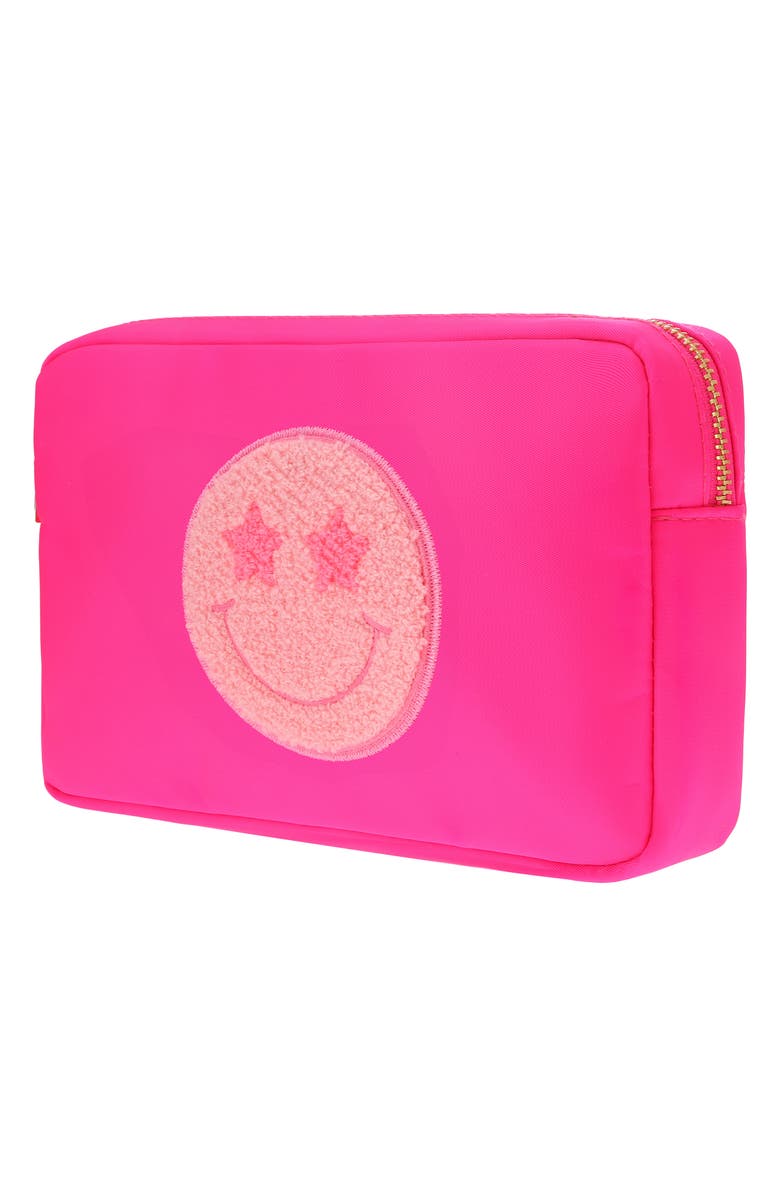 Bloc Bags Medium Smiley Cosmetics Bag, Alternate, color, Hot Pink