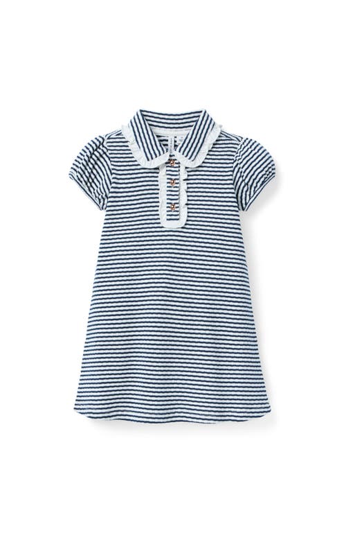 Janie And Jack Textured Striped Dress In Blue