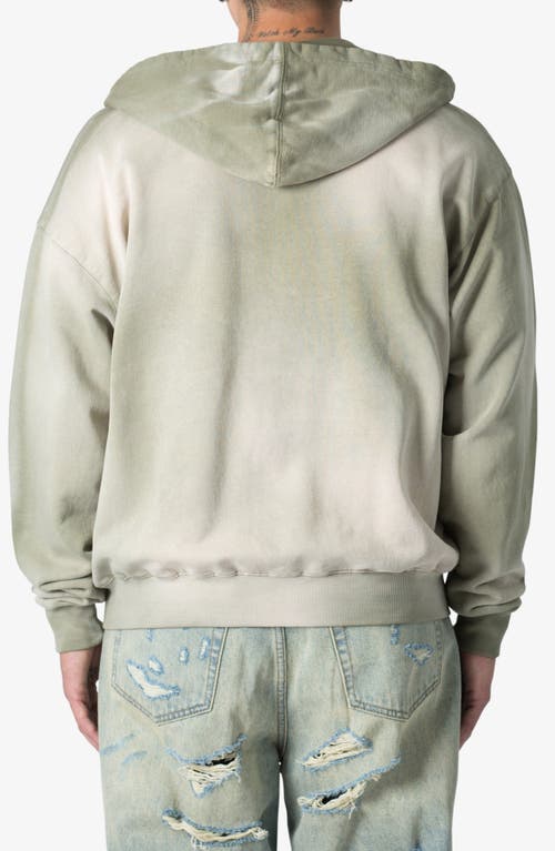 Mnml Basic Faded Cotton Zip-up Hoodie In Washed Olive